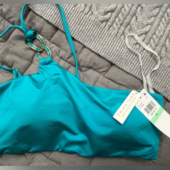Trina Turk Monaco padded one shoulder Bikini Top Size 8 NEW summer pool beach - Picture 4 of 8